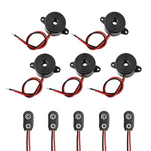 5 Pcs DC 3-24v 85DB éLectronique Alarme Buzzer SystèMe D'Alarme Buzzer Electronic Buzzer Alarme Continue D'Alarme Sonore pour Jouets éLectronique, Noir 23 X 12mm (zhiqin-store, neuf)