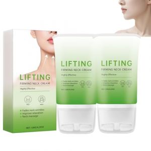 Lot de 2 cr&egrave;mes raffermissantes pour le cou, avec bille roulante rafra&icirc;chissante, cr&egrave;me hydratante au collag&egrave;ne pour le visage, le cou, raffermit la peau, r&eacute;duit les ridules, am&eacute;liore l'&eacute;lasticit&eacute; (NeoMall新汇, neuf)