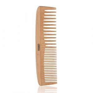 TITANIA Peigne à mèches en bois 100 % naturel • Peigne à cheveux en bois • Peigne idéal pour les boucles et les cheveux normaux • Peigne en bois (18 cm) (TITANIA Shop, neuf)
