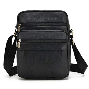 Realmark Sac &agrave; Bandouli&egrave;re en Cuir pour hommes, Petits Sacs &agrave; Bandouli&egrave;re en Cuir V&eacute;ritable Vintage, Sac &agrave; main &agrave; Poign&eacute;e d'affaires Classique,Sac de Voyage Messager (Realmarkeu, neuf)