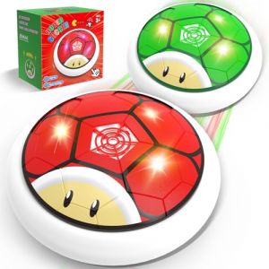 POPERFUN Ballon de Foot Aéroglisseur avec Lumières LED, Intérieur Extérieur Air Power Football Jouets pour Garcons et Filles âgés de 3-12,Hover Soccer Ball Cadeau d’Anniversaire Noël (Quliri OÜ, neuf)