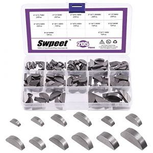 Swpeet Lot de 205 cl&eacute;s en demi-cercle de 12 tailles 3 mm, 4 mm, 5 mm, 6 mm, demi-lune pour fixations industrielles m&eacute;caniques (swpeet, neuf)