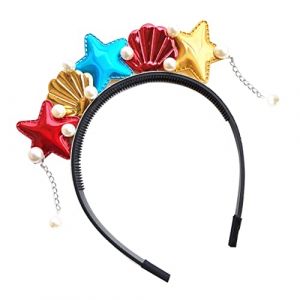 MUSISALY -tête Thème Océan Sirène Étoile De Mer Accessoire Cheveux Garçon Fille Rouge Déguisement Plage Fête Fille (YangF, neuf)