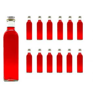 12 bouteilles en verre vides de 500ml MAR bouteille de jus de bouteilles de liqueur de bouteilles d'alcool bouteilles carrés de l'usine de soie slkfactory (Advantae Ltd, neuf)