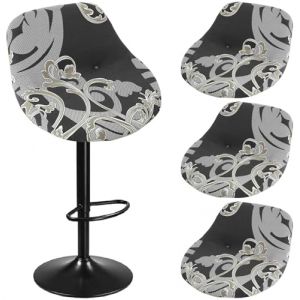 SDNAM Housse Tabouret de Bar avec Dossier Lot de 2/4/1 Extensible Incurv&eacute; Couverture de Tabouret de Bar Tabourets Hauts pour Bar/Cuisine/Salle a Manger(H10,4PCS) (POSTTER SHOP, neuf)
