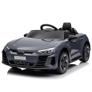 LALAHO Voiture véhicule électrique Enfant Audi avec Télécommande 2.4G, 12 V Véhicule électrique Enfant 2 Portes avec MP3 (Gris) (Sarefun, neuf)