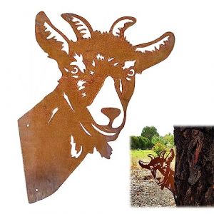 DERJDISF Jardin de Silhouette Animale, Silhouette Animale, D&eacute;coration M&eacute;tal Rouill&eacute;, Statue Rouill&eacute;e, Convient pour Les Jardins Ext&eacute;rieurs, La D&eacute;coration de La Ferme(Mouton) (DDSF, neuf)