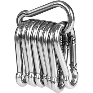 10pcs Mousquetons en Acier Inoxydable 304 Résistant Mousqueton INOX 50 mm x 5 mm de qualité supérieure avec Fermoir à cliquet pour Tous Les Types d'aide à la Traction et poignées avec Un œillet… (MNBS DIRECT, neuf)