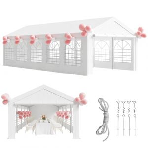 Airfish Tente de Reception 4x10 Imperméable, Résistante au Froid, Tonnelle de Jardin Exterieur UV 50+, Barnum pour Fête de Jardin, Fête de Vacances sous, Mariage Chapiteau, Blanc (AGITHINK EU, neuf)