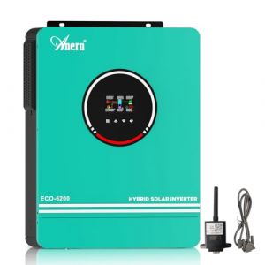 Anern 6200W Onduleur Hybride 48V DC à 220-240V AC,Hors Réseau Onduleur Solaire Hybride Sortie 2AC,Onde Sinusoïdale Pure avec 120A MPPT Régulateur de Charge PV Max 450V,avec Module Wi-FI (Anern, neuf)