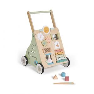 MS Montessori MAXI - Déambulateur en Bois pour Bébé Poussette Coulissante avec Jouets et Activités pour Les Premiers Pas | Marcheur Bébé +12 Mois (SLEEP & PLAY, neuf)