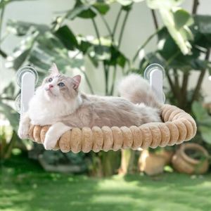 GUUSII HOME Hamac Chat Fenetre Pliable Panier Perchoir Suspendu Lit pour Petite et Grande Chats Ventouse Support Transat Etagere Coussin Chaise Interieur Tapis Réversible 54 * 30cm (Chameau Clair, M) (GUUSII HOME, neuf)
