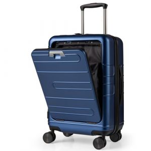 GOPLUS Valise Enfant à roulettes, 20" Valise Cabine Coque Rigide en PC, Poignée Réglable, Bagage à Main avec Serrure TSA, Autocollants Décoratifs, 35L Valise de Voyage Rose pour Garçon/Fille (Augenstern24, neuf)