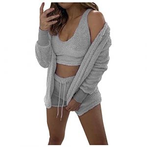 LKRSEEF Pyjama Femme Hiver Chaud Ensemble Pilou Tenue D'int&eacute;rieur Sexy Pijama Homewear Pijamas Pilou-Pilou (LKRSEEF FASHION, neuf)
