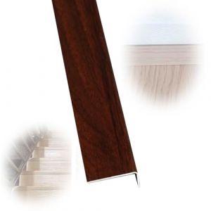 SMELEDFCFK Bordure D'escalier Grain De Bois Nez De Marche Profil D'angle 100cm 90cm 120cm, Marches D&rsquo;escalier Forme En L En M&eacute;tal Antid&eacute;rapant Nez De Marche Imperm&eacute;able/robuste(Light walnut,L 48in/120 (DaMingHuPan, neuf)