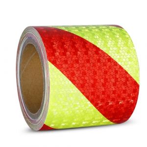 XFXIA Ruban adhésif réfléchissant, rouge/jaune, 20 m x 10 cm, imperméable, bande réfléchissante, autocollante, pour véhicules, voitures, remorques, bateaux (fexia, neuf)
