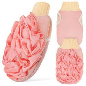 Toyvian Lot de 3 Moufles Exfoliants Double Face en Fibres V&eacute;g&eacute;tales Couleur Cerise pour Gommage Corporel et &Eacute;limination des Peaux Mortes &Eacute;ponges de Bain Adapt&eacute;es &agrave; la Spa Unisexes (TXINNG, neuf)