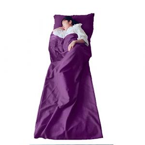 Elonglin Drap de Sac de Couchage de Voyage Portable, Microfibres Sac de Couchage Doublure Idéal pour Auberges Refuges Voyage Hôtel Camping Violet 75 * 210cm (Elonglin-EU, neuf)