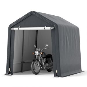 COSTWAY Abri de V&eacute;los Ext&eacute;rieur de 240 x 195 x 214 cm, Abri de Garage Portable pour Motos Housse Imperm&eacute;able avec Porte &agrave; Fermeture &Eacute;clair Enroulable, Tente de Rangement pour Jardin Cour (FDS GmbH, neuf)