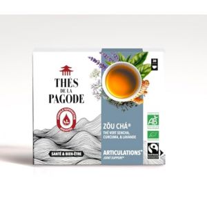 Th&eacute;s de la Pagode - Th&eacute; Zou ch&aacute; Bio - Th&eacute; vert sencha au curcuma et &agrave; la reine des pr&eacute;s - Th&eacute; Bio - Confort articulaire (30 infusettes) (Th&eacute;s de la Pagode - Boutique officielle, neuf)
