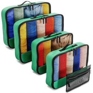 OW-Travel Organisateur de Voyage (Vert Moyen/Large) Organisateurs de Sac pour Rangement Valise. Bagage Cube Valise Voyage. Pochette Rangement Voyage Un Sac pour Valise. Packing Cubes (One-Wear Store, neuf)
