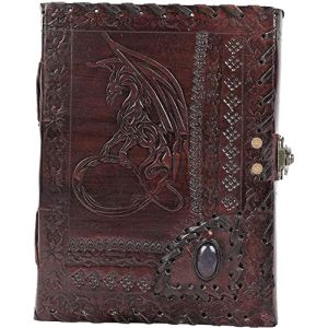 OVERDOSE Dragon Avec Carnet De Notes En Relief En Pierre | Fait &Agrave; La Main Antique Pierre Journal Voyage Cadeau Hommes Femmes Journal En Cuir Carnet De Croquis Dessin Taille 5 X 7 Pouces 12x17 | A6 (GnG_Enteprises (Ship From India), neuf)