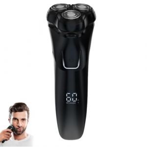 orzym rasoir &eacute;lectrique v1 pro,confortable Homme &agrave; T&ecirc;tes Rotatives, &Eacute;tanche, Usage Sec et Humide, Verrouillage de Voyage,avec tondeuse pliable, pour un rasage de pr&egrave;s et confortable-1pcs (NAUXIU-deliver, neuf)