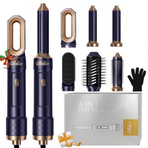 S&egrave;che Cheveux & Air Styler Pro, UKLISS Airbrush 6 en 1 avec 1000W Seche Cheveux Professionnel, Boucleur a Cheveux Automatique, Fer a Lisser, Thermal Brush, Brushing Brosse Soufflante - Blu (ukliss beauty, neuf)