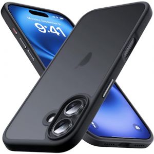 Anqrp Coque pour iPhone 17 avec Boutons en Alliage d'aluminium, Coque de Protection Transparente Mate en Silicone Souple Mince Anti-Rayures pour iPhone 17,Noir (DAQIAN NETWORK, neuf)