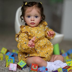 Anano Grand B&eacute;b&eacute; Reborn R&eacute;aliste Fille 60CM Poup&eacute;e Grande Taille Reborn Fille Realiste Bebe Reborn Silicone Souple Qui Ressemble A des Vrais avec Cheveux Long (J-J Link Global, neuf)