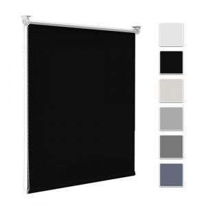 Zarnan Store Enrouleur Occultant sans Per&ccedil;age, Noir 45l x 130L cm, Isolant Thermique pour Fen&ecirc;tre ou Porte, Facile &agrave; Installer, Prot&eacute;ger Votre Vie Priv&eacute;e, pour Chambre,Salon, Salle de Bain (Rocotex, neuf)