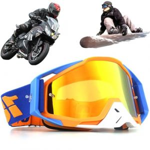 Lunettes de motocross, coupe-vent, anti-poussi&egrave;re, lunettes de ski, lunettes de motocross, anti-bu&eacute;e, lunettes de ski UV, lunettes de conduite hors route, pour cyclisme, course de fond, VTT, UTV, bleu (Hanasy, neuf)