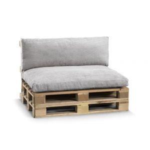 Gutekissen, Coussin pour canapé de Jardin, Coussin d'assise, Coussin pour Le Dos, rempli d'un Insert en granulés de pulirethane PWL (Set (Coussin d'assise 120x80 +Dossier 120x40), Gris Clair) (FavreShop, neuf)