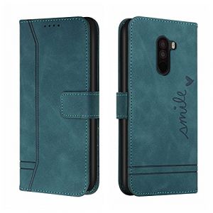 Bravoday Coque pour Xiaomi Pocophone F1, Etui Cuir avec Magnetique, Flip Pochette Housse pour Xiaomi Pocophone F1 Protection, Vert (Bravoday, neuf)