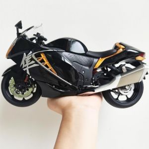 Risopen Modèle de moto 1:9 pour Suzuki Hayabusa en métal moulé sous pression - Pas de montage nécessaire - Mini finition cadeau pour adulte (noir) (RISOPEN, neuf)