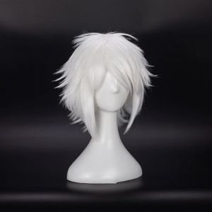 Perruques De Cosplay Anime Pour Tokyo Ghoul Juzo Suzuya Juuzou Cheveux Synthétiques Courts Blancs Purs Résistants À La Chaleur Avec 5 Épingles À Cheveux Rouges (tianyuyoupin, neuf)