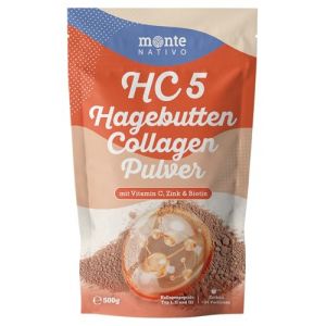 HC5 Poudre de Collag&egrave;ne &agrave; l&rsquo;&Eacute;glantier Monte Nativo (500g) &ndash; Avec Collag&egrave;ne, Vitamine C, Zinc et Biotine &ndash; Pour la Peau, les Cheveux, les Ongles et le Syst&egrave;me Immunitaire &ndash; Super-aliment sans Additifs (Monte Nativo, neuf)