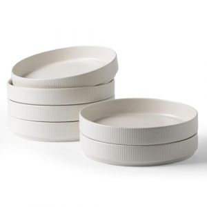 Richmount Star - Lot de 6 Bols &agrave; P&acirc;tes et Bols &agrave; Soupe en C&eacute;ramique pour Cuisine et Table，Assiettes &agrave; P&acirc;tes - Passent au Micro-ondes et au Lave-vaisselle,Blanc Mat Brillant (Famiware-EURO, neuf)