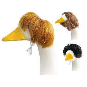 Perruques Canard de Porche - 3 Pièces Perruque Costume Canard de Jardin pour Cosplay - Accessoires Déguisement Drôles Décoration Extérieure Résistante Intempéries Pour Jardin Terrasse (chanhe, neuf)
