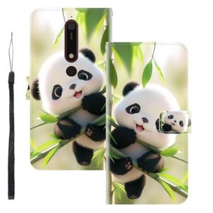 WUACYEAMING Coque pour Nokia 6.1/Nokia 6 Version 2018,Protection Housse en Cuir PU Portefeuille &agrave; Rabat Motif Cover Kickstand Bumper Antichoc [Fentes pour Cartes] Panda (WUACYEAMING, neuf)