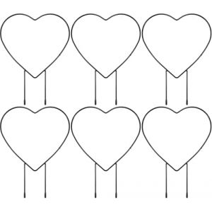 Lot de 6 tuteurs pour plantes grimpantes, treillis d'int&eacute;rieur, treillis de jardin en forme de c&oelig;ur pour support des plantes en pot, tuteurs en m&eacute;tal, tuteurs pour plantes grimpantes, support pour (TuswagnEU Store, neuf)