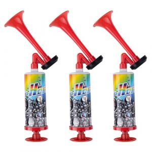 HAMKU 3 PCS Corne de Supporter Trompette Supporter Pompe &agrave; Main Trompette de Klaxon &agrave; Air Corne de Sports Portative pour Football Match et F&ecirc;te les &eacute;v&eacute;nements sportifs et les graduations (STAR JINGWEN, neuf)