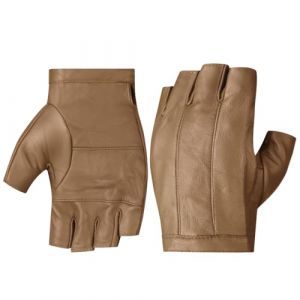 Harssidanzar Gants de conduite pour hommes,Gants de conduite en cuir sans doigts demi-doigts non doublés KM049EU,Camel,Größe XL (Harssidanzar Store, neuf)