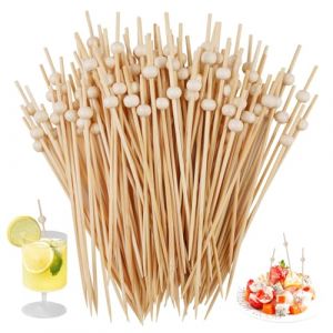 100 Pi&egrave;ces Pics Aperitif, 12cm Brochette Aperitifs, Cocktail Sticks de Perles Rondes, Cure-Dents Fantaisie pour Ap&eacute;ritifs, Pique Aperitif Bambou pour Fingerfood, Snacks, D&eacute;co Charcuterie, Sandwich (Aruichi, neuf)