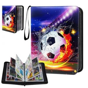 Classeur Carte Football, Album de Football, Albums de Cartes de Football, Porte cartes pour football, 50 pages Contenir 400 Cartes, Album de cartes de Football avec fermeture &eacute;clair (A) (Ntwdbyy, neuf)