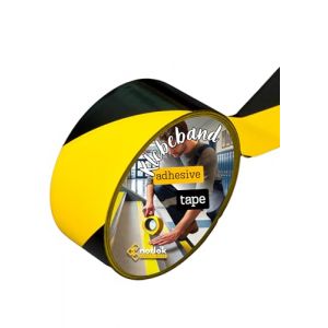 notlok Safety Work - Ruban adhésif de signalisation [Noir-Jaune, 50mm x 33m] | Bande de marquage au sol pour industrie & ateliers | Ruban de sécurité adhésif & amovible (notlok Safety Work, neuf)