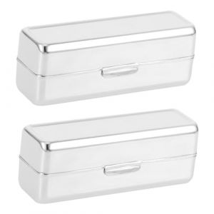 POPETPOP Bo&icirc;te De Rangement Pour Rouge &agrave; L&egrave;vres Porte-rouge &agrave; L&egrave;vres 2 Pi&egrave;ces Format Carr&eacute; M&eacute;tal Avec Miroir Portable Pour Maquillage Beaut&eacute; Pr&eacute;sent Pratique (Riser Treasure, neuf)