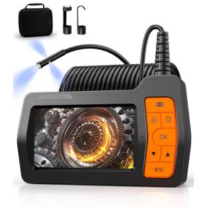 TURNRISE 15M Camera Endoscopique Triple Objectif Endoscope Camera 5 Pouces 1080P HD Cam&eacute;ra Endoscopique IP67 Canalisation 8 LED Lampe Cam&eacute;ra Inspection Canalisation avec Carte 32 Go (YZITECH, neuf)