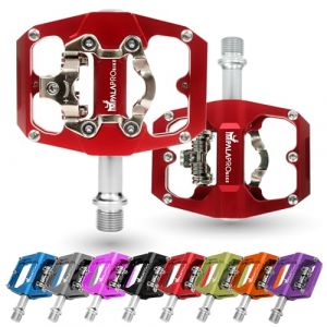 IMPALAPRO - Pédales de Vélo à Double Fonction, Pedales Plates VTT et Pedale VTT Automatique Compatibles avec Le Pedale VTT Shimano SPD - Pedales MTB avec Cales SPD 9/16'' (Rouge) (IMPALAPRO, neuf)