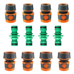 FORMVERSITY 12 Connecteur Tuyau Arrosage, Raccord Tuyau d'Arrosage 19mm 25 mm, Raccord Rapide Tuyau Arrosage 1/2 in Tuyau Rapides Raccord 3/4 in, Raccords Bidirectionnels Plastique (FORMVERSITY SHOP, neuf)